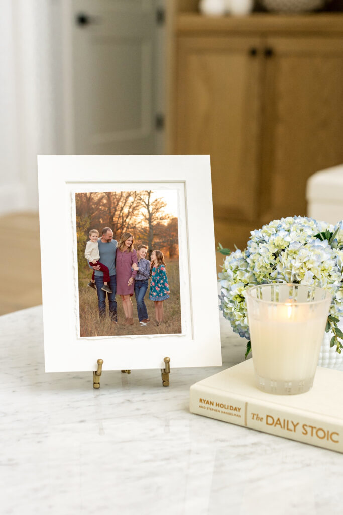 Deckled edge family portrait print, one of the best photo gift ideas from an Oklahoma City photographer